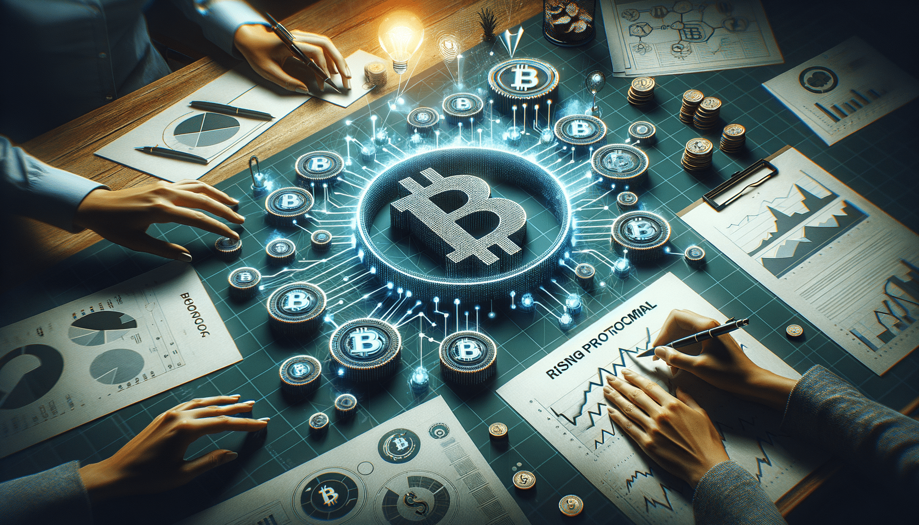 Logo Uniswap avec graphiques de croissance et logo Lightchain AI