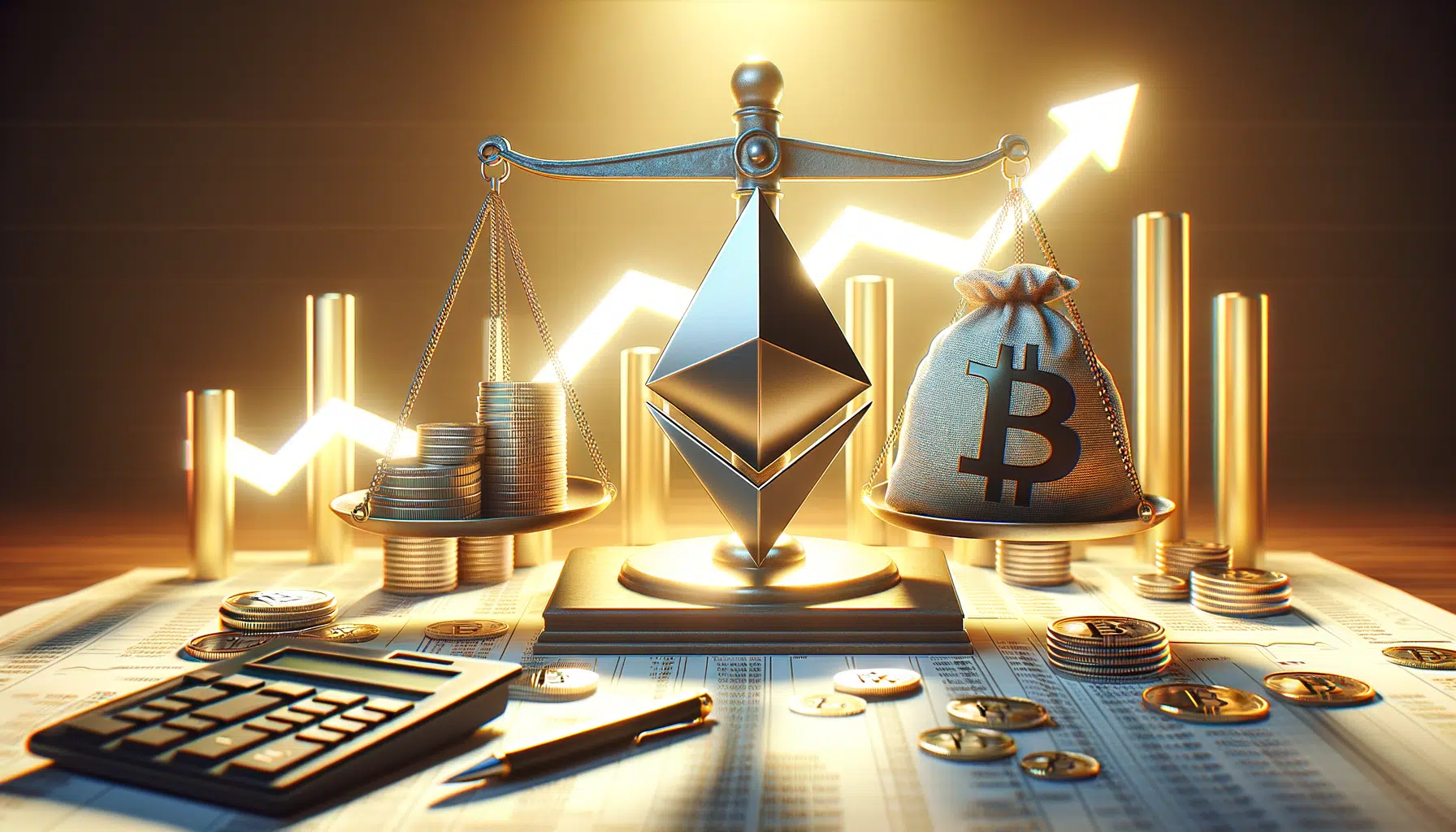 Ether prêt pour une 'percée significative' alors que le prix de l'ETH se renforce face au BTC Graphique montrant l'augmentation du prix de l'Ether comparé au Bitcoin