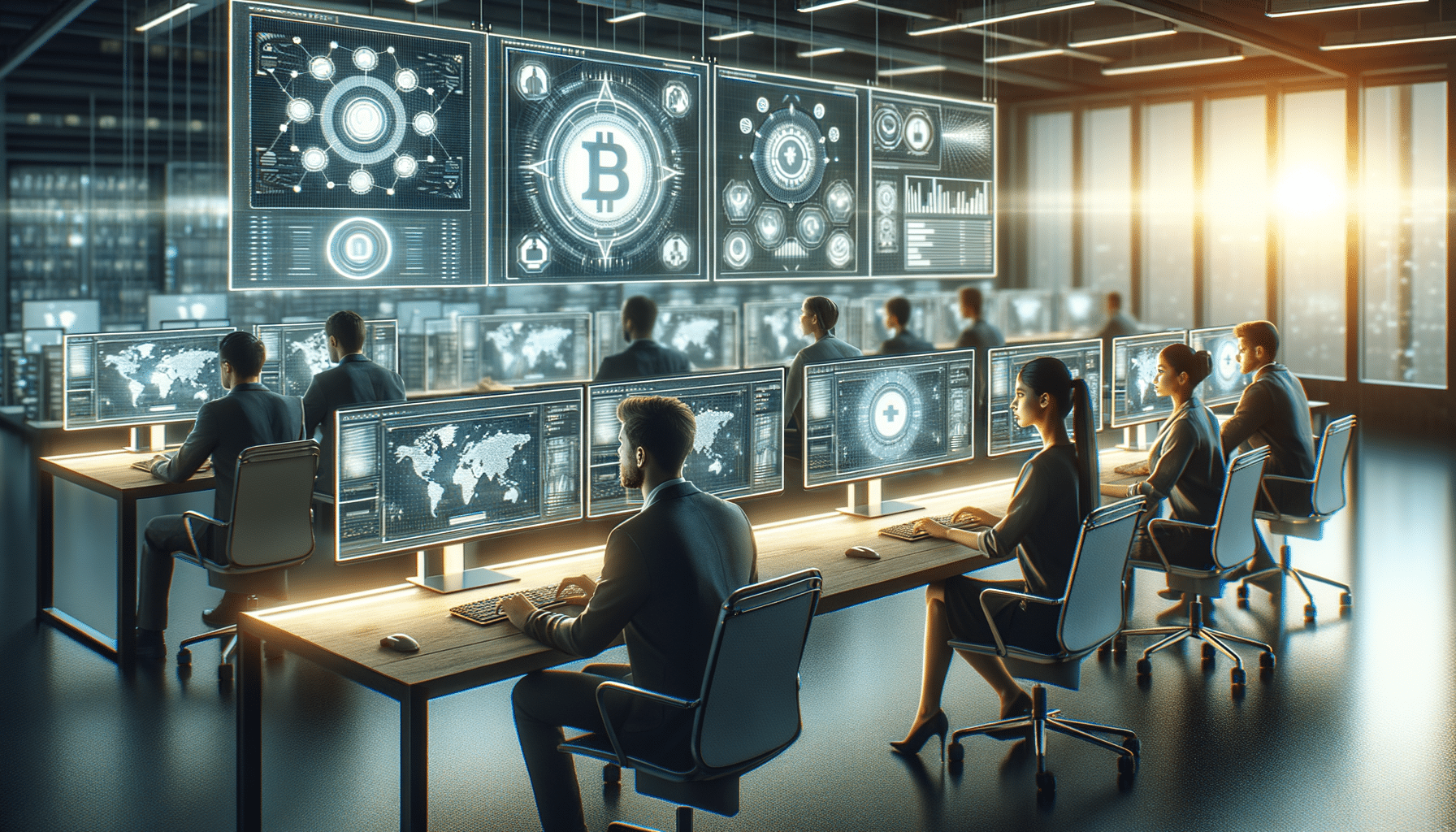 Binance, logo et bots représentés par des robots, lutte contre les fraudes