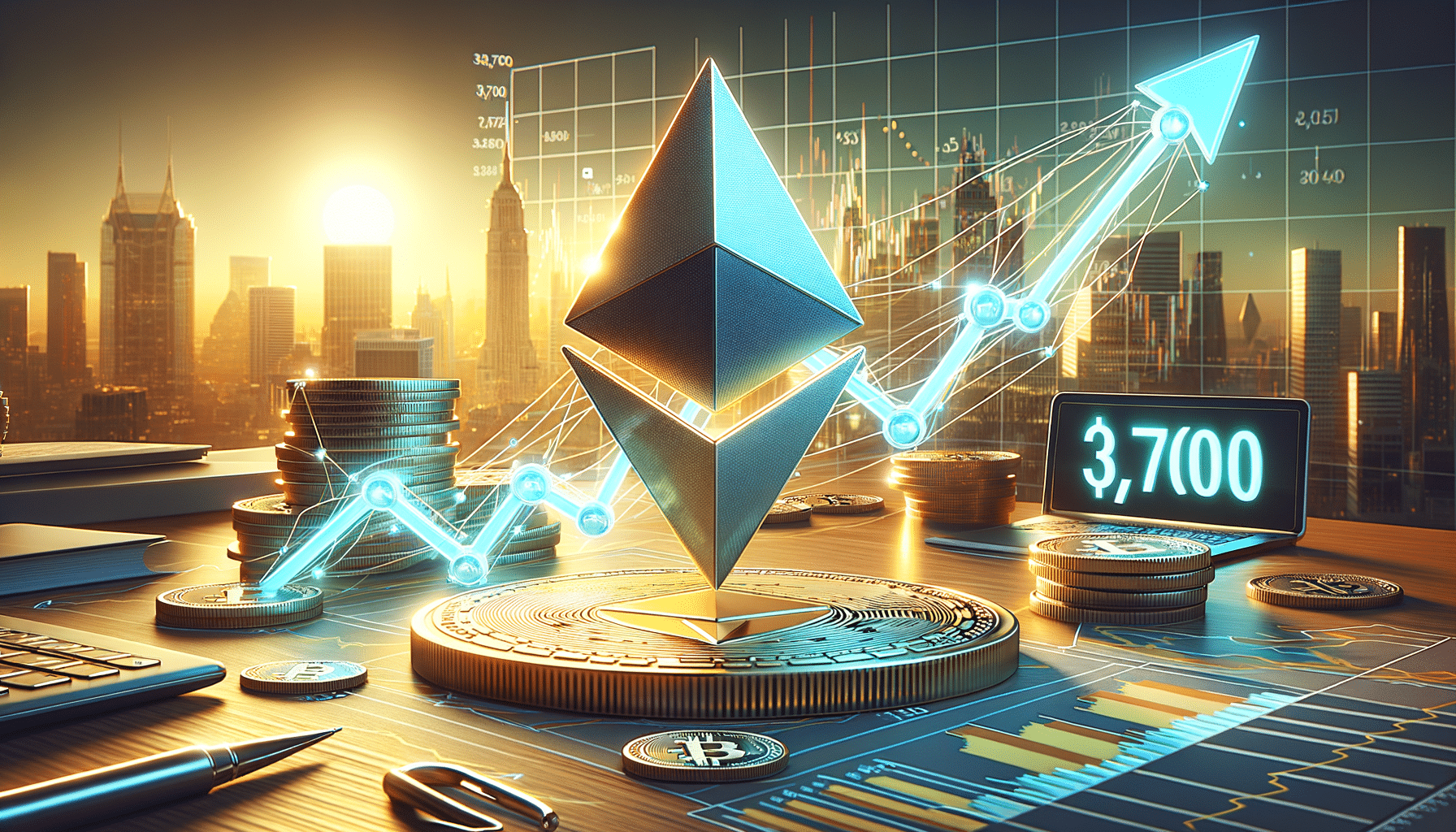 Graphique de prix Ethereum avec Triangle Ascendant