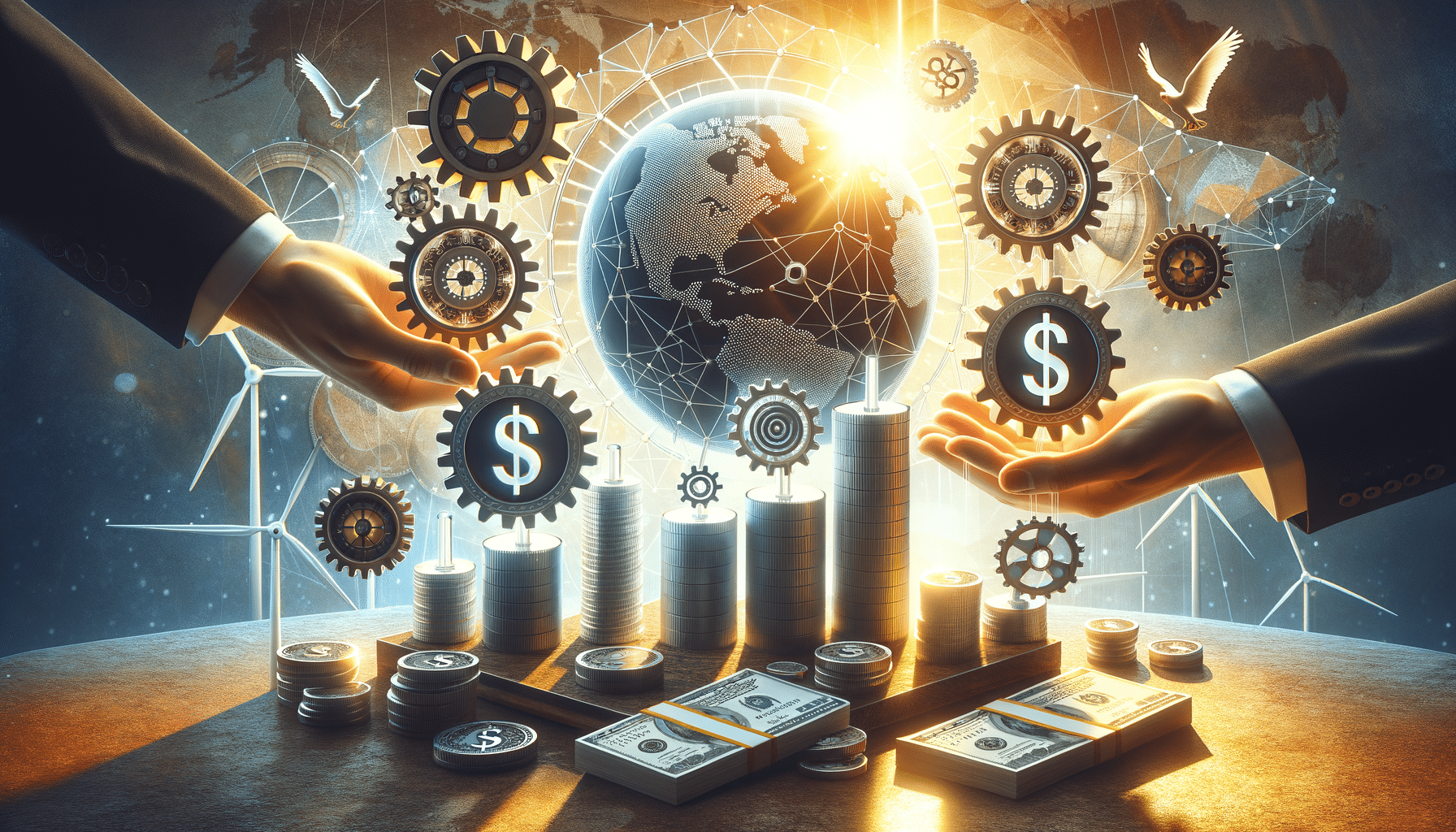 Logo du Shards Protocol avec équipe et investisseurs en arrière-plan