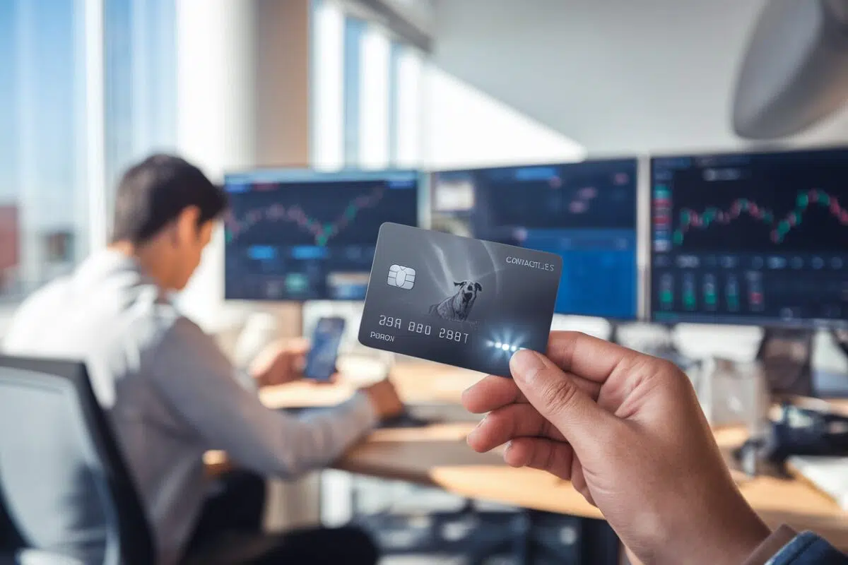 Carte crypto physique en paiement sans contact Une carte crypto physique utilisée en paiement sans contact