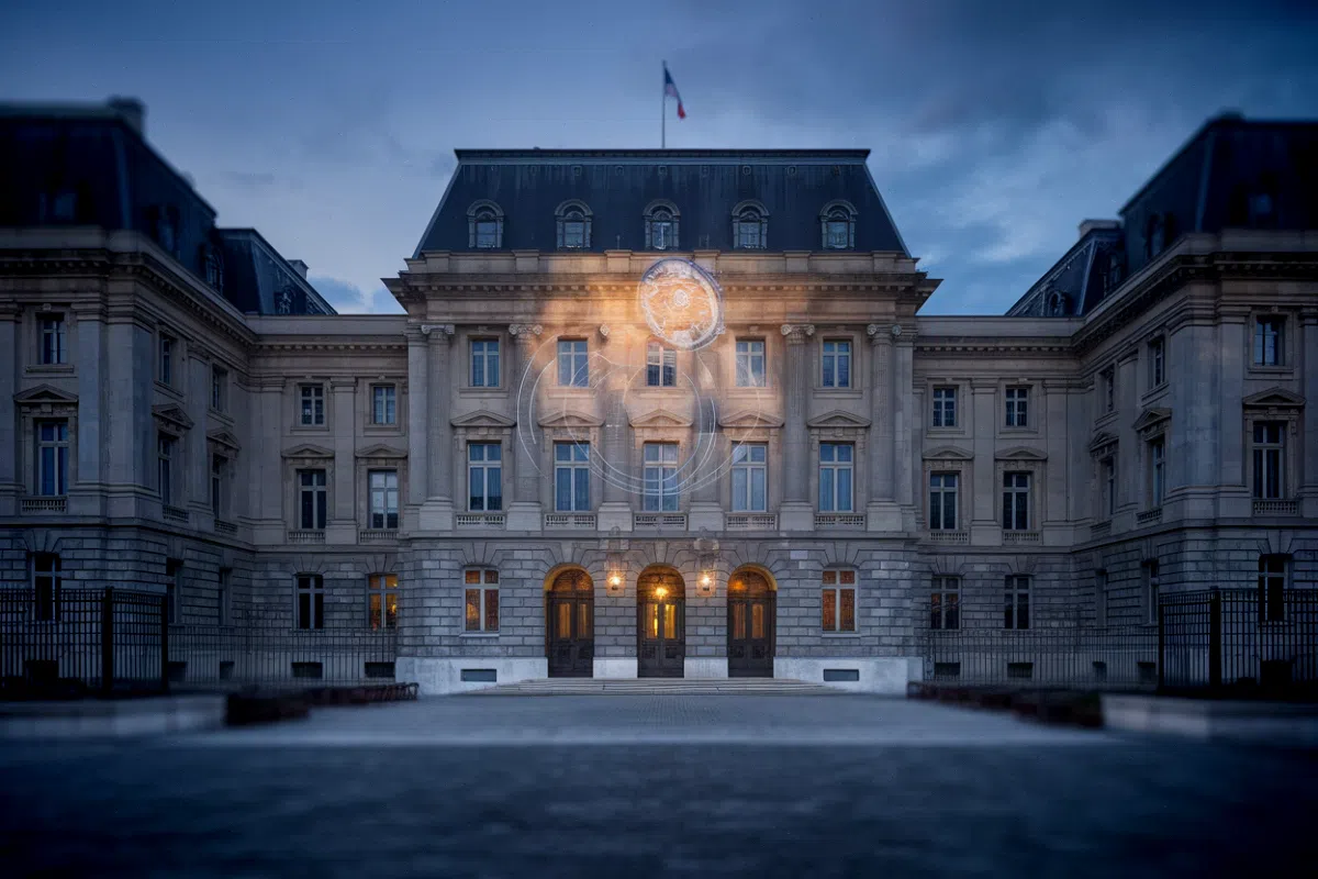 MiCA : OKX capte les clients fuyant les plateformes non agréées depuis le 1er juillet 2026 Logo OKX affiché sur un écran de trading crypto avec le cadre réglementaire MiCA européen en arrière-plan