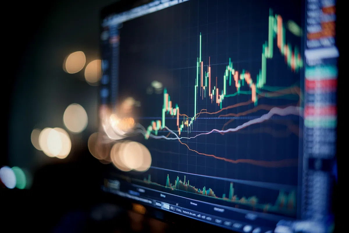 AMD à 489 dollars : ce que le recul de 9 % après un trimestre record révèle vraiment Action AMD affichée en hausse sur des écrans de trading avec courbe de cours et volumes