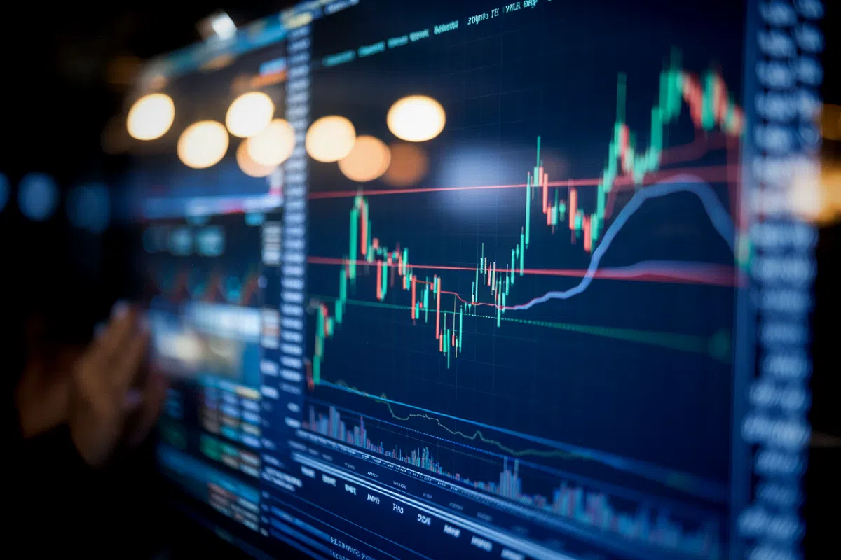 BUIDL de BlackRock repasse devant l'USYC de Circle : 2,8 milliards sur un marché de 15,1 milliards Bons du Trésor tokenisés affichés sur écran de trading avec les fonds BUIDL et USYC